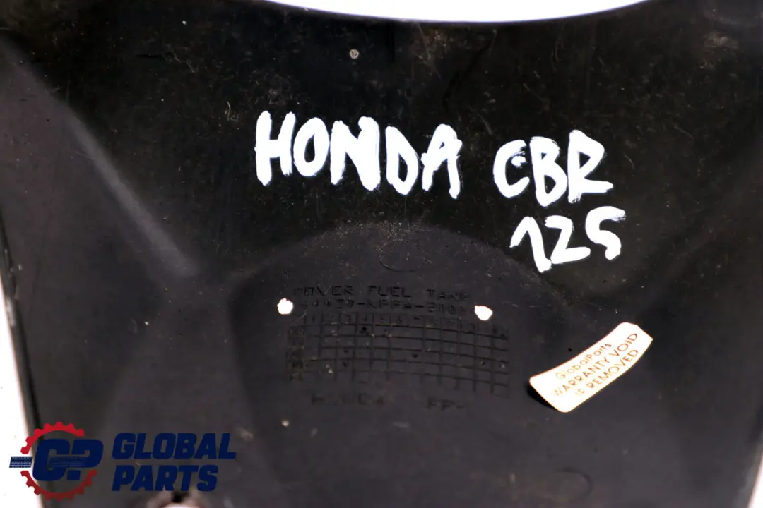 CBR 125R Fuel Tank Cowl Trim Panel Cover to Honda with Part number 64450-KPPA-9000 Honda CBR 125R Fuel Tank Cowl Trim Panel Cover - SKU 64450-KPPA-9000 - Part number 64450-KPPA-9000
