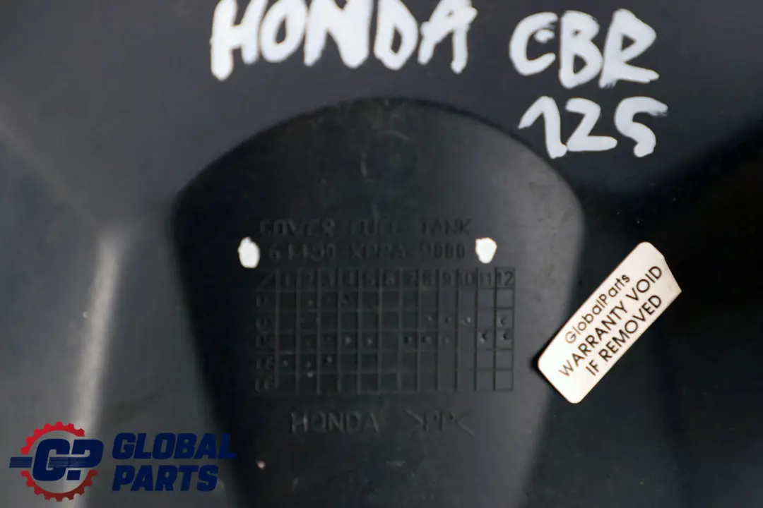 Honda CBR 125R Fuel Tank Cowl Trim Panel Cover - SKU 64450-KPPA-9000 - Part number 64450-KPPA-9000