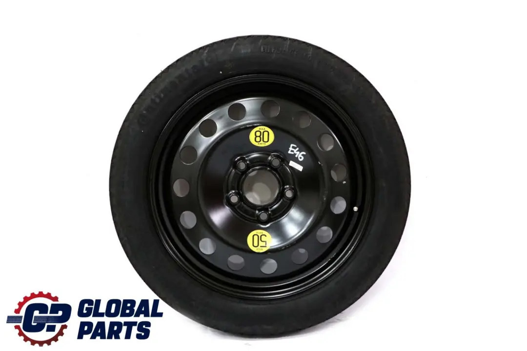 Spare Wheel Steel Black 17" ET:30 3.5J 125/80 to BMW E46 Compact with Part number 6750007 BMW E46 Compact Spare Wheel Steel Black 17" ET:30 3.5J 125/80 - SKU 6750007 - Part number 6750007
