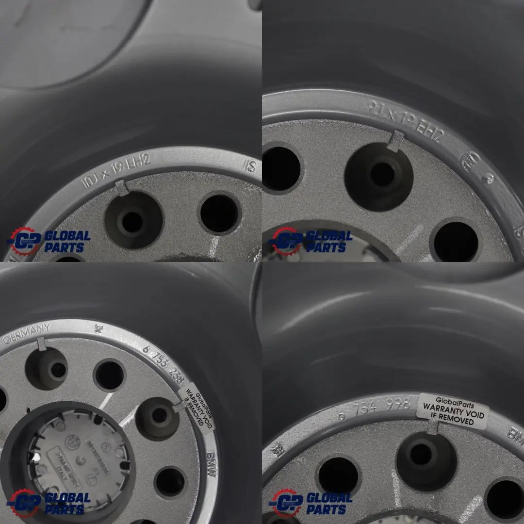 BMW E65 Silver Complete Set 4x Alloy Wheel Rim 19" 9J/10J ET:24 Spider Spoke 92 - SKU 6753238/6754998 - Part number 6753238/6754998