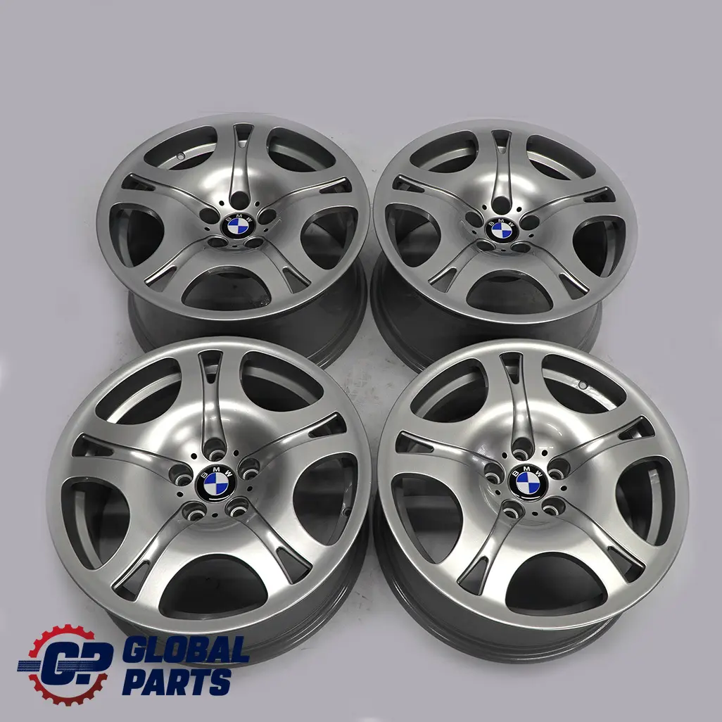 Complete Set 4x Alloy Wheel Rim 19" 9J/10J ET:24 Spider Spoke 92 to BMW E65 Silver with Part number 6753238/6754998 BMW E65 Silver Complete Set 4x Alloy Wheel Rim 19" 9J/10J ET:24 Spider Spoke 92 - SKU 6753238/6754998 - Part number 6753238/6754998