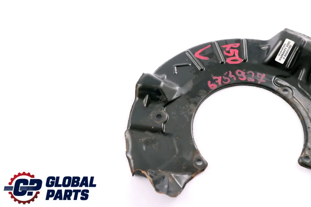 Mini Cooper R50 R52 R53 Tapa De Proteccion Disco De Freno Delantero Izquierdo - SKU 6754927 - Número de pieza 6754927