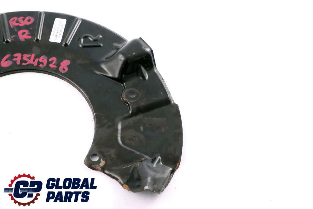 Protection Cover Plate Brake Disc Front Right O/S to Mini Cooper R50 R52 R53 with Part number 6754928 Mini Cooper R50 R52 R53 Protection Cover Plate Brake Disc Front Right O/S - SKU 6754928 - Part number 6754928