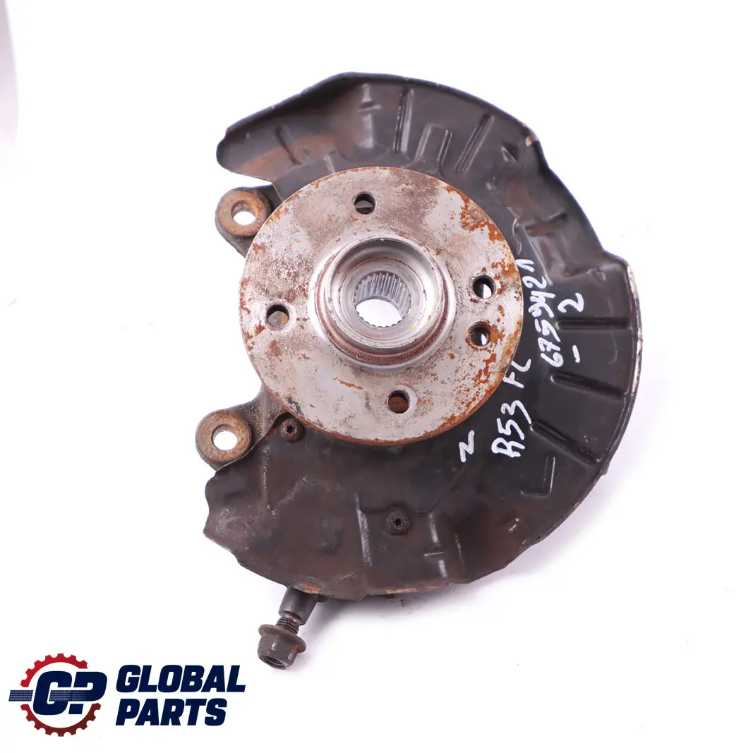 Front Axle Carrier Wheel Bearing Support Hub Left N/S to Mini R50 R52 R53 with Part number 6757497 Mini R50 R52 R53 Front Axle Carrier Wheel Bearing Support Hub Left N/S - SKU 6757497-2 - Part number 6757497
