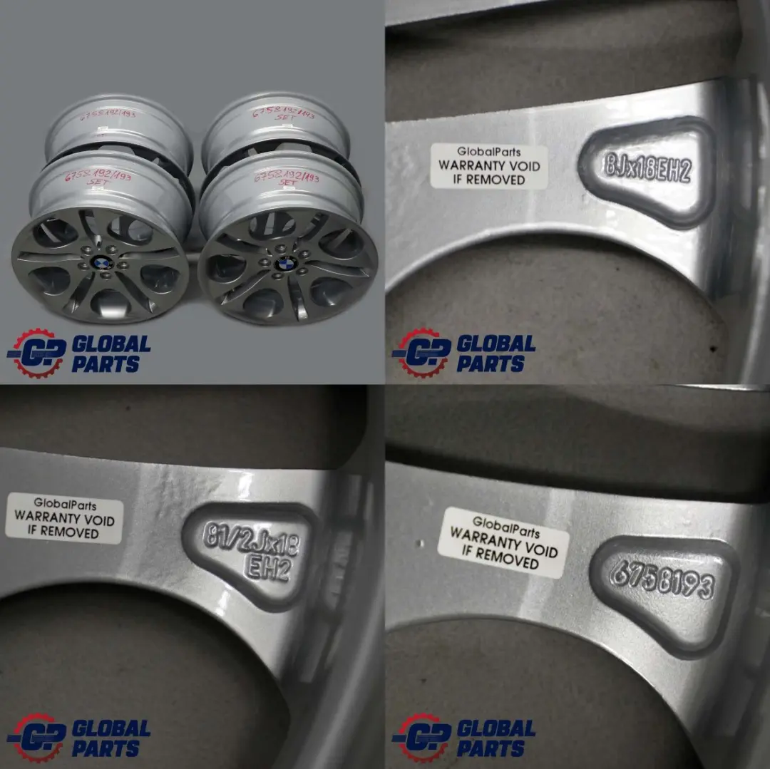Komplettes 4x Rad Alufelgen Alu Felge 18" Ellipsoidstyling 107 für BMW Z4 er E85 mit Teilenummer 6758192/6758193 BMW Z4 er E85 Komplettes 4x Rad Alufelgen Alu Felge 18" Ellipsoidstyling 107 - SKU 6758192/6758193 - Teilenummer 6758192/6758193