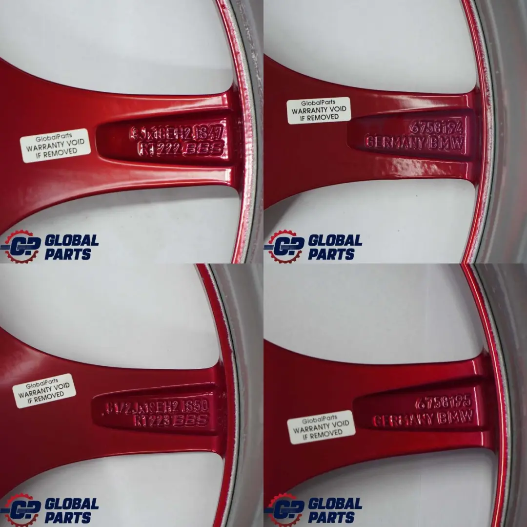 BMW Z4 Series E85 E86 Red Complete Set 4x Alloy Wheel Rim 18" Star Spoke 108 - SKU 6758194/6758195 - Part number 6758194/6758195