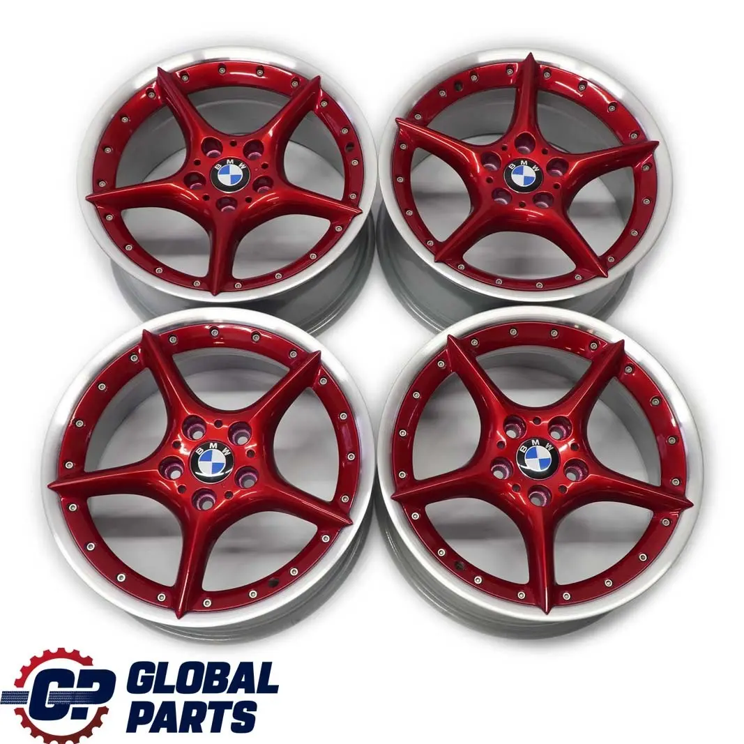 BMW Z4 E85 Rosso Completo 4x Ruota Cerchi AlluMini o 18 " Raggi a Stella 108