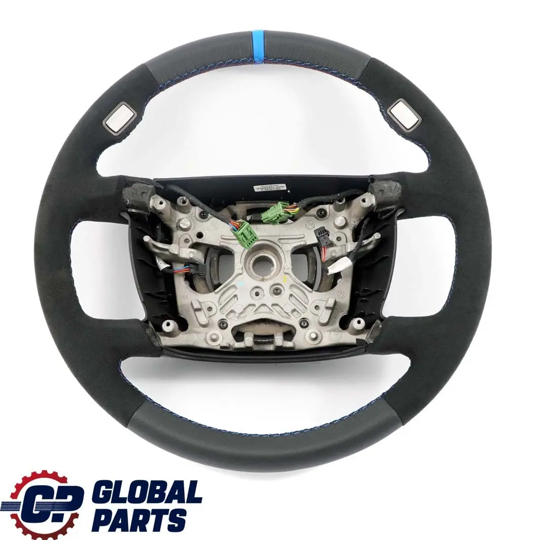 BMW E65 NEW Black Leather / Alcantara Steering Wheel Black M Tricoloured Thread - SKU 6758362-1 - Part number 6758362