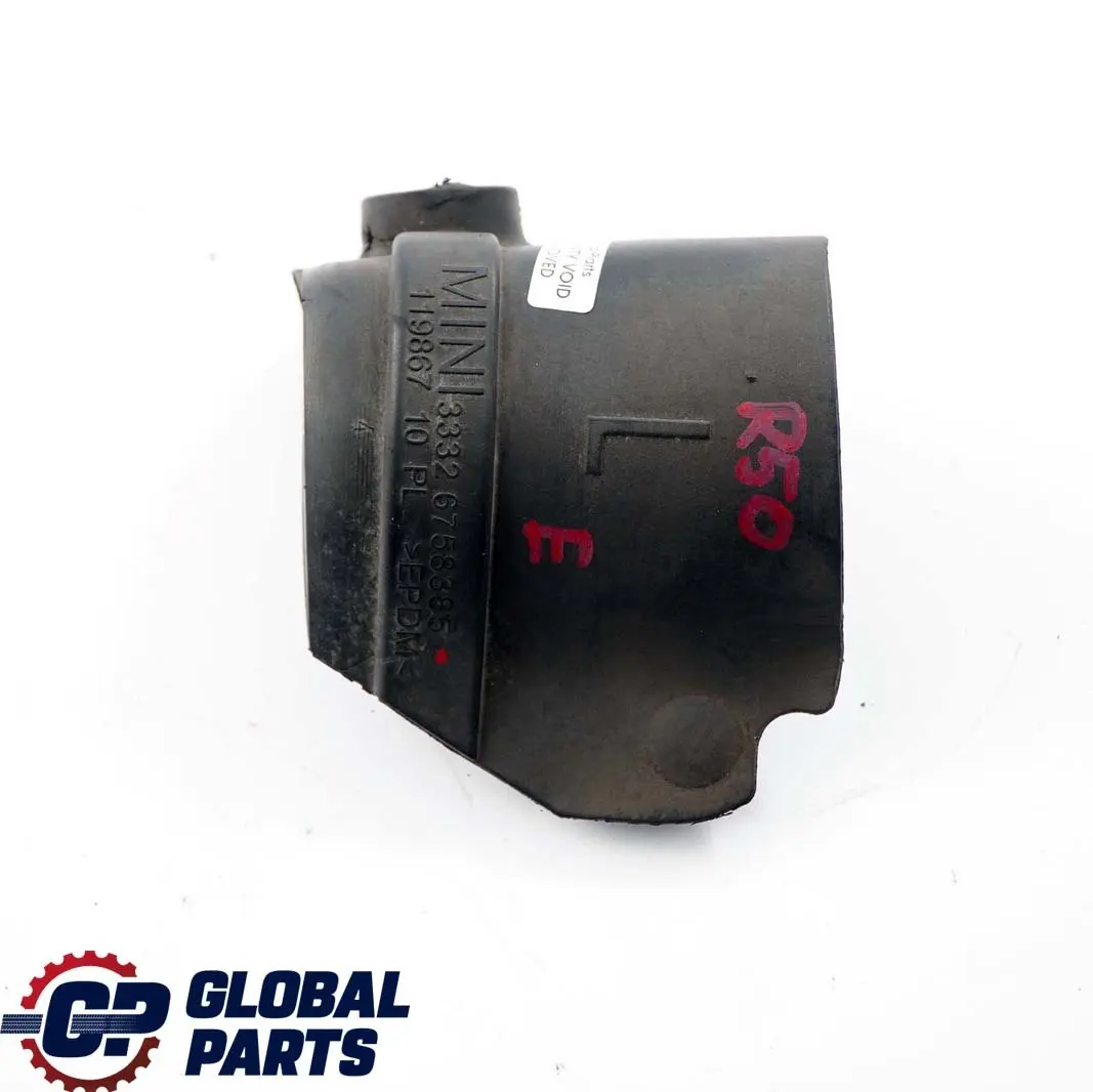 Cubre Eje Tapa Brazo Trasero Izquierdo para Mini Cooper One R50 R52 R53 con número de pieza 6758385 Mini Cooper One R50 R52 R53 Cubre Eje Tapa Brazo Trasero Izquierdo - SKU 6758385 - Número de pieza 6758385