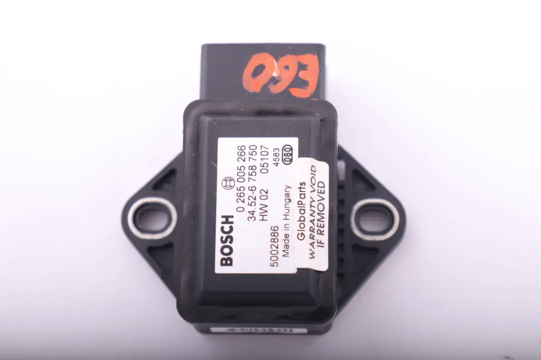  *BMW 5 er E60 E61 E63 E64 DSC Steuergerät Drehratensensor Sensor 0265005266 - SKU 6758750 - Teilenummer 6758750