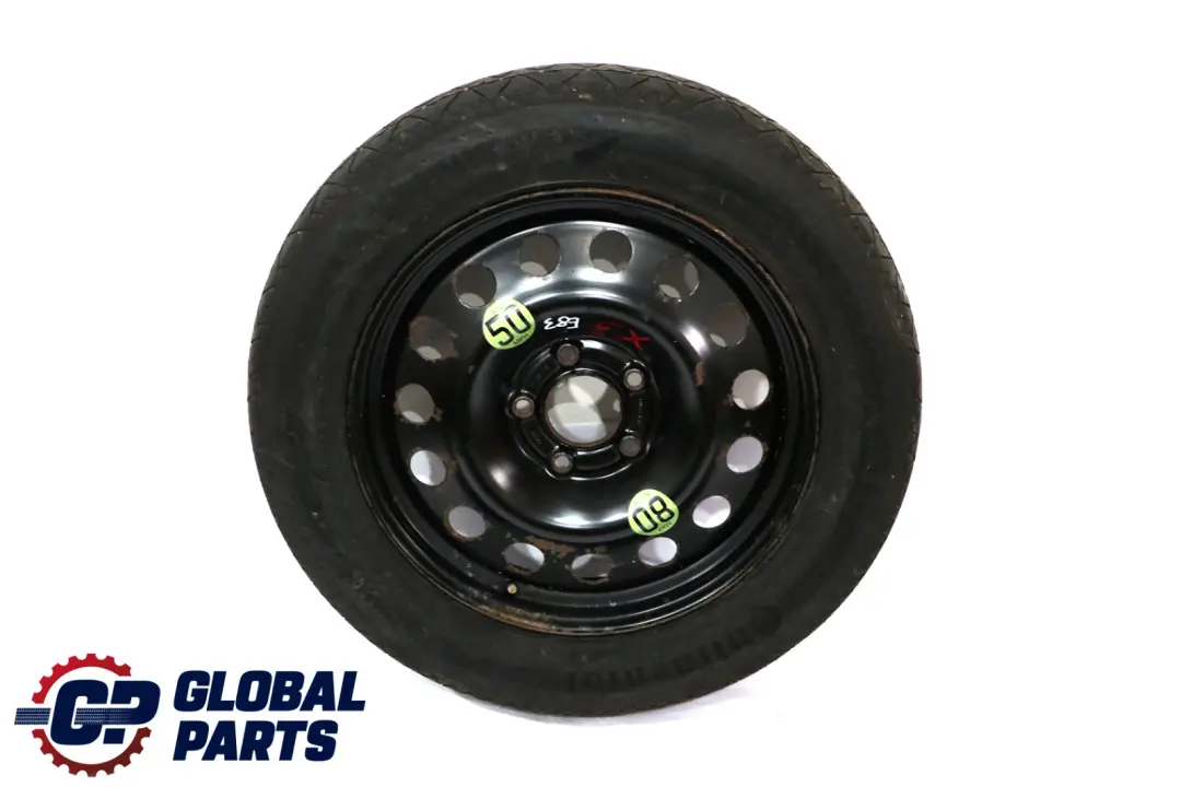 Notrad Stahl schwarz 135/90 R17 4BX17 ET:18 für BMW X3 er E83 mit Teilenummer 6758778 BMW X3 er E83 Notrad Stahl schwarz 135/90 R17 4BX17 ET:18 - SKU 6758778 - Teilenummer 6758778