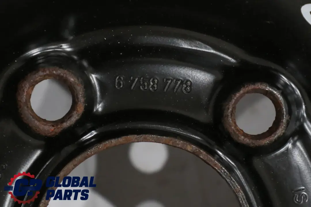 Rueda de repuesto compacta Acero Negro 135/90 R17 4BX17 ET:18 para BMW X3 E83 con número de pieza 6758778 BMW X3 E83 Rueda de repuesto compacta Acero Negro 135/90 R17 4BX17 ET:18 - SKU 6758778 - Número de pieza 6758778