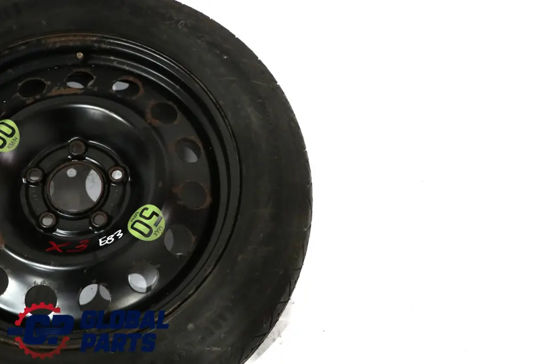 BMW X3 E83 Rueda de repuesto compacta Acero Negro 135/90 R17 4BX17 ET:18 - SKU 6758778 - Número de pieza 6758778