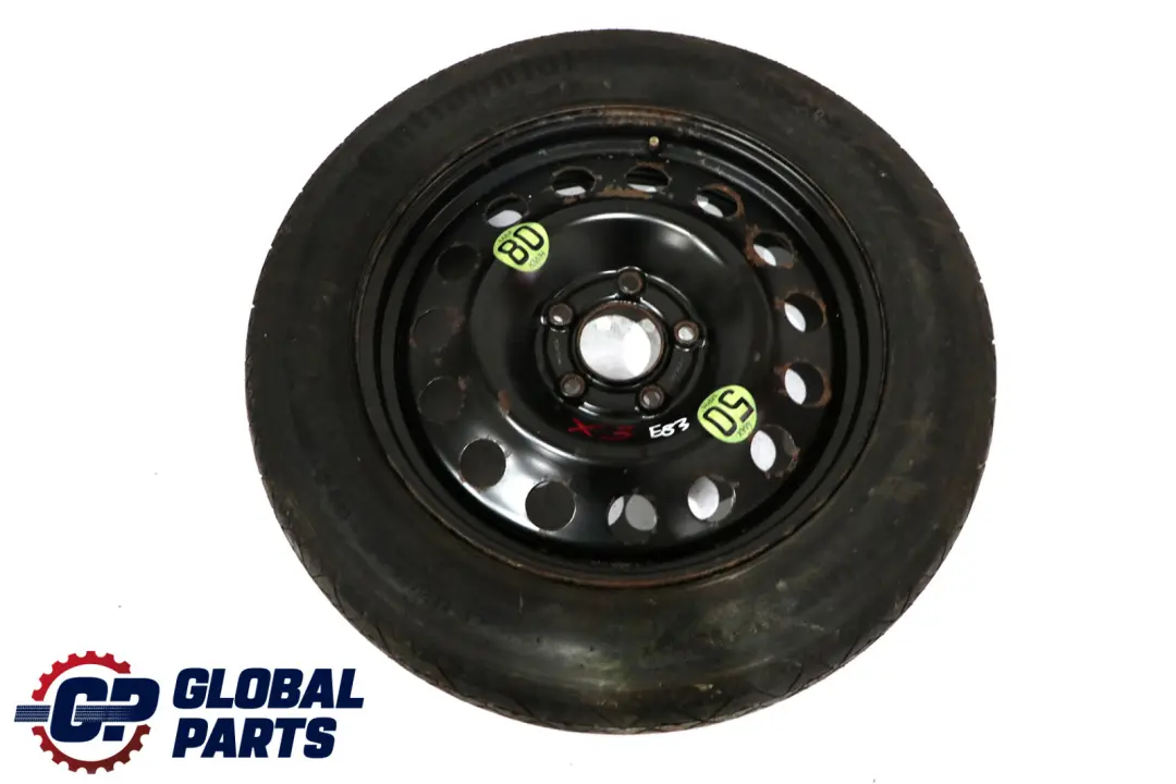 Notrad Stahl schwarz 135/90 R17 4BX17 ET:18 für BMW X3 er E83 mit Teilenummer 6758778 BMW X3 er E83 Notrad Stahl schwarz 135/90 R17 4BX17 ET:18 - SKU 6758778 - Teilenummer 6758778