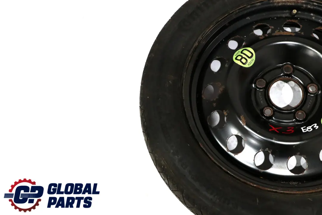 BMW X3 E83 Rueda de repuesto compacta Acero Negro 135/90 R17 4BX17 ET:18 - SKU 6758778 - Número de pieza 6758778