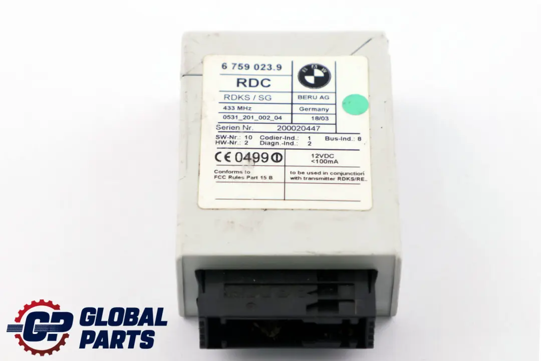 Reihe E38 E39 E46 E53 RDC Reifendruckkontrollmodul für BMW 3 5 7 X5 mit Teilenummer 6759023 BMW 3 5 7 X5 Reihe E38 E39 E46 E53 RDC Reifendruckkontrollmodul - SKU 6759023 - Teilenummer 6759023