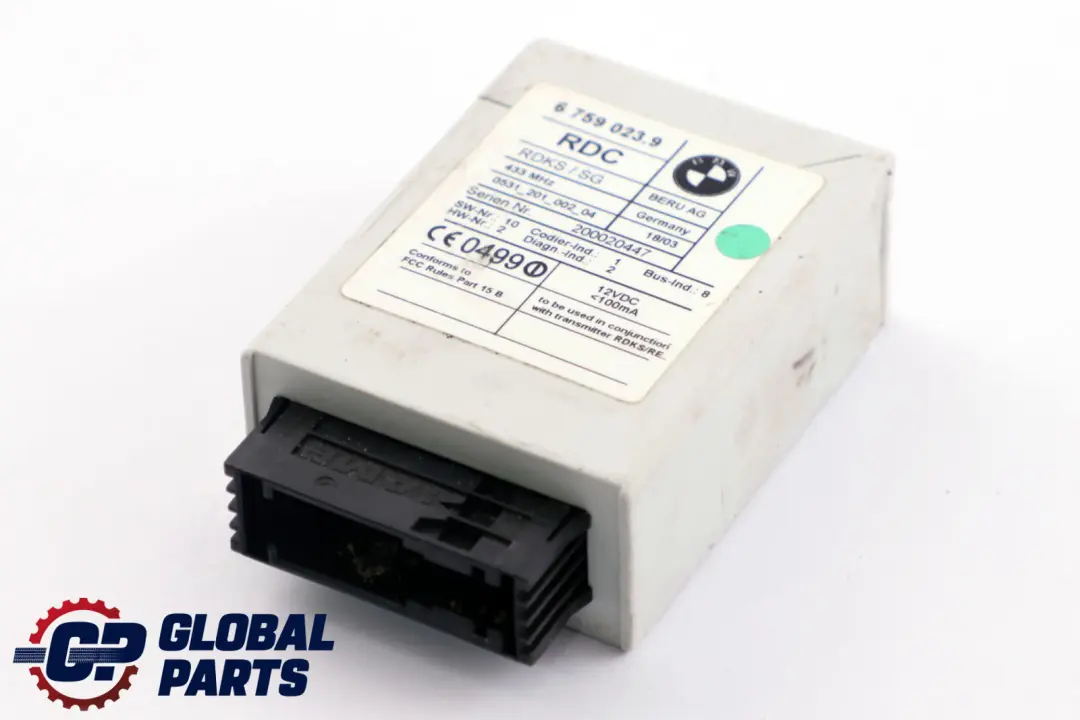 RDC Tyre Pressure Monitor Module to BMW 3 5 7 X5 Series E38 E39 E46 E53 with Part number 6759023 BMW 3 5 7 X5 Series E38 E39 E46 E53 RDC Tyre Pressure Monitor Module - SKU 6759023 - Part number 6759023