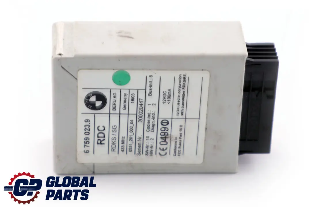 Reihe E38 E39 E46 E53 RDC Reifendruckkontrollmodul für BMW 3 5 7 X5 mit Teilenummer 6759023 BMW 3 5 7 X5 Reihe E38 E39 E46 E53 RDC Reifendruckkontrollmodul - SKU 6759023 - Teilenummer 6759023