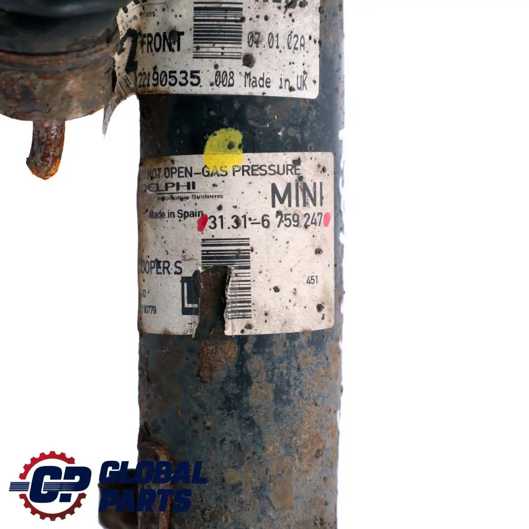Federbein Stoßdämpfer Vorn Links für BMW Mini Cooper R50 R53 W10 W11 mit Teilenummer 6759247 BMW Mini Cooper R50 R53 W10 W11 Federbein Stoßdämpfer Vorn Links - SKU 6759247 - Teilenummer 6759247