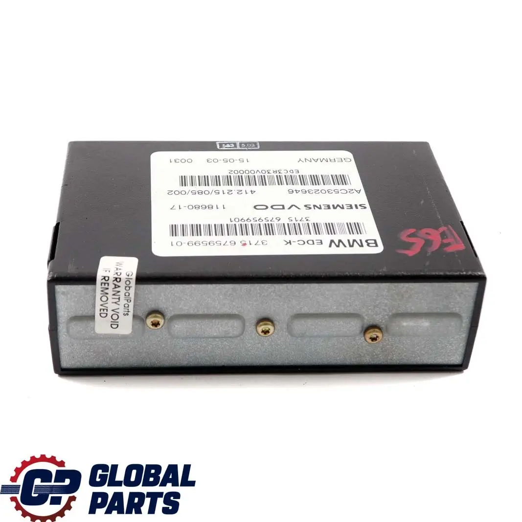 BMW E60 E61N LCI E65 EDC-K Control Unit Moudule ECU - SKU 6759599 - Part number 6759599