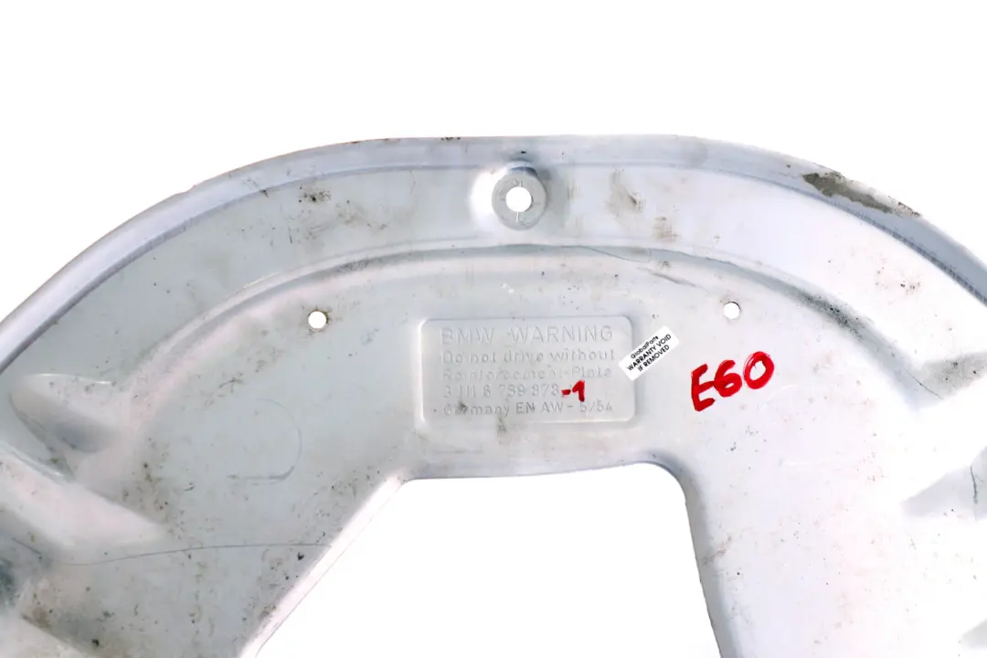 Piastra Di Rinforzo Supporto Asse Anteriore per BMW E60 E60N E61 E63 con numero di parte 6759878 BMW E60 E60N E61 E63 Piastra Di Rinforzo Supporto Asse Anteriore - SKU 6759878-1 - Numero di parte 6759878
