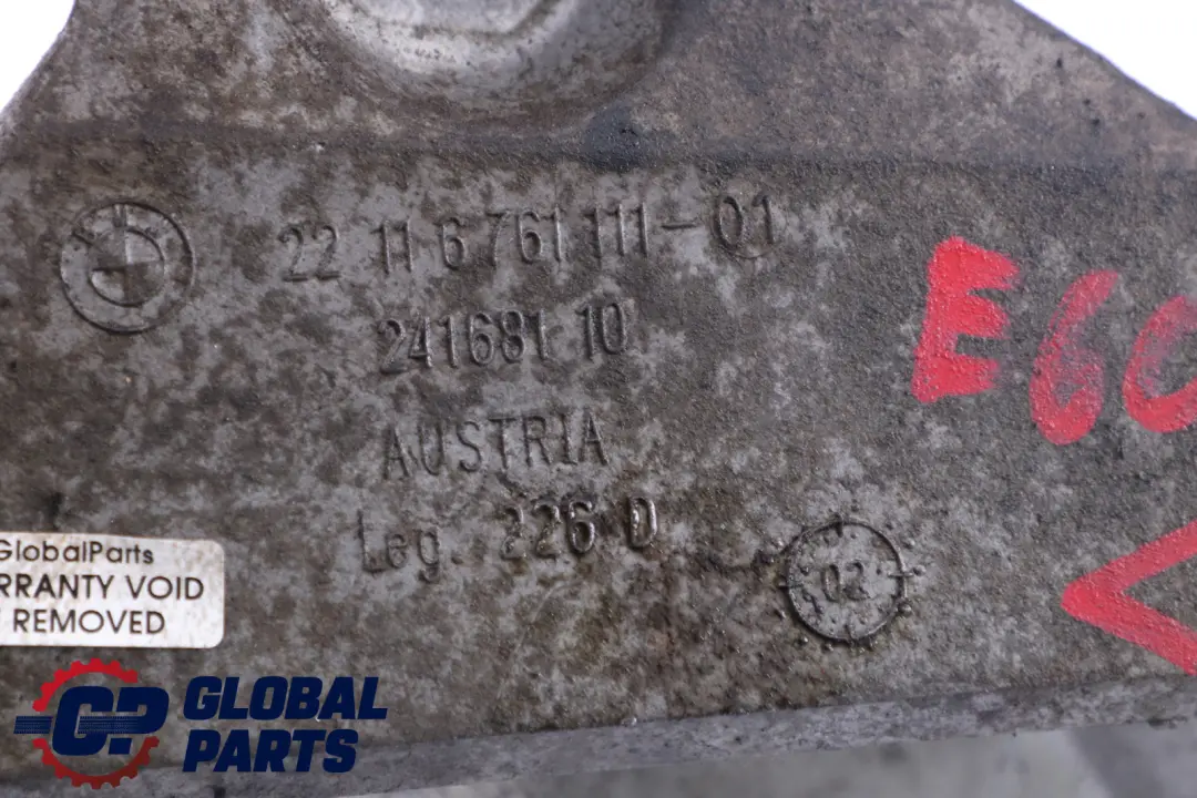 support mount bracket left to BMW 5 SERIES E60 E61 Engine with Part number 22116761111 BMW 5 SERIES E60 E61 Engine support mount bracket left - SKU 6761111 - Part number 22116761111