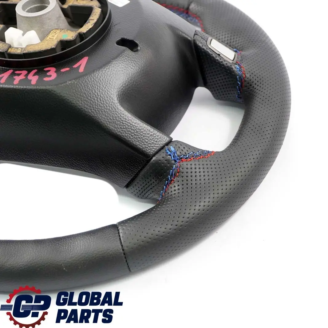 Leather Steering Wheel Black M Tricoloured Threads to BMW 7 Series E65 NEW Black with Part number 6761743 BMW 7 Series E65 NEW Black Leather Steering Wheel Black M Tricoloured Threads - SKU 6761743-1 - Part number 6761743