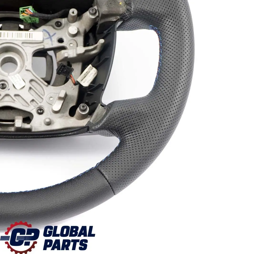 BMW 7 Series E65 NEW Black Leather Steering Wheel Black M Tricoloured Threads - SKU 6761743-1 - Part number 6761743