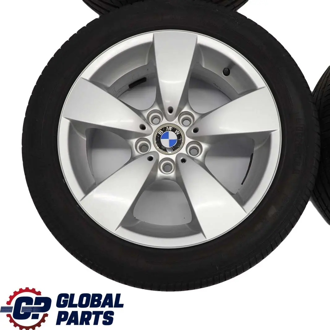 Complete Set 4x Wheel Rim with Tyres 17" Spider Spoke 138 7,5J ET:20 to BMW E60 E61 with Part number 6762001 BMW E60 E61 Complete Set 4x Wheel Rim with Tyres 17" Spider Spoke 138 7,5J ET:20 - SKU 6762001 - Part number 6762001