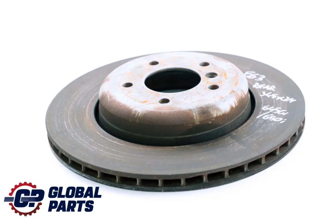 BMW 5 6 Series E60 E63 545i 645Ci 550i Rear Wheel Brake Disc 345X24 - SKU 6763827 - Part number 6763827