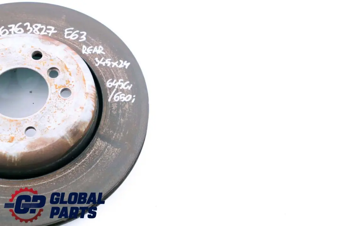 645Ci 550i Rear Wheel Brake Disc 345X24 to BMW 5 6 Series E60 E63 545i with Part number 6763827 BMW 5 6 Series E60 E63 545i 645Ci 550i Rear Wheel Brake Disc 345X24 - SKU 6763827 - Part number 6763827