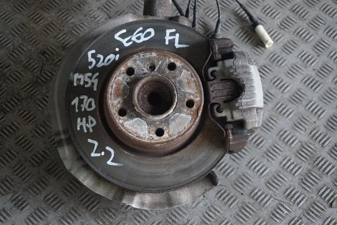 BMW 5 E60 520i M54 Front Left N/S Spring Strut Hub Leg Brake Caliper Disc Set - SKU 6764457 - Part number 31326764457