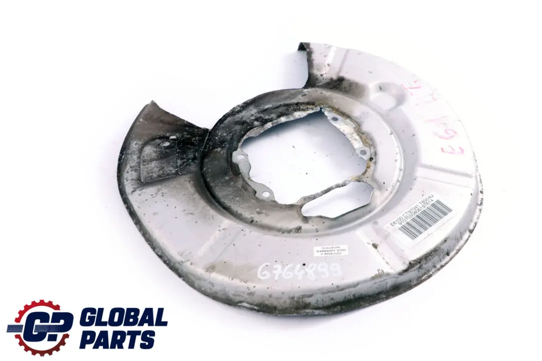 Left N/S Brake Disc Protection Plate Cover to BMW E61 Rear with Part number 6764899 BMW E61 Rear Left N/S Brake Disc Protection Plate Cover - SKU 6764899 - Part number 6764899