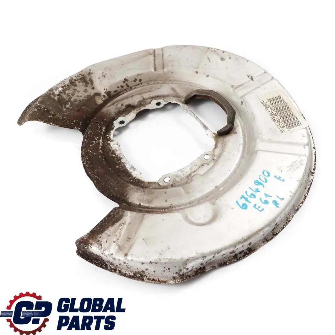 Right O/S Brake Disc Protection Plate Cover to BMW E61 Touring Rear with Part number 6764900 BMW E61 Touring Rear Right O/S Brake Disc Protection Plate Cover - SKU 6764900 - Part number 6764900