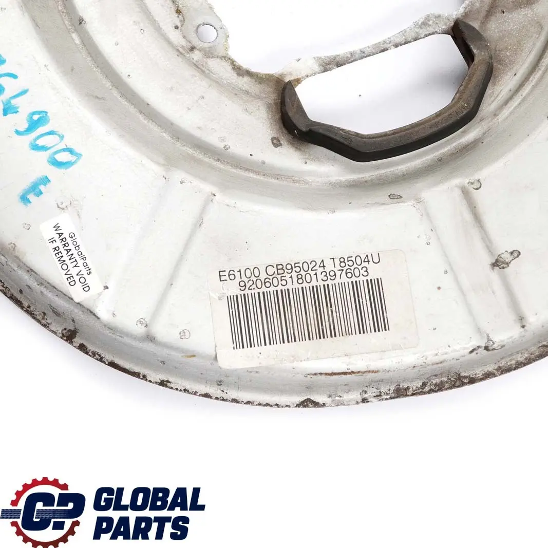 Right O/S Brake Disc Protection Plate Cover to BMW E61 Touring Rear with Part number 6764900 BMW E61 Touring Rear Right O/S Brake Disc Protection Plate Cover - SKU 6764900 - Part number 6764900