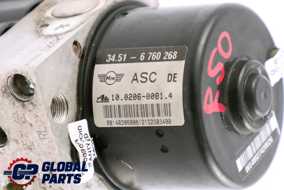 Hydro Braking Pump Mini Cooper One R50 R53 ASC Unit Module 6760268 6760269 to with Part number 6765283 Hydro Braking Pump Mini Cooper One R50 R53 ASC Unit Module 6760268 6760269 - SKU 6765283 - Part number 6765283