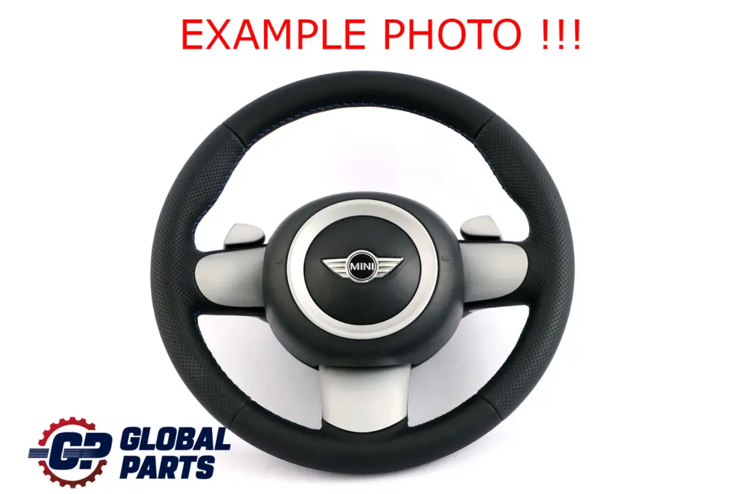 Leather Steering Wheel M-tricoloured Steptronic to BMW Mini Cooper R50 NEW Black with Part number 6765660 BMW Mini Cooper R50 NEW Black Leather Steering Wheel M-tricoloured Steptronic - SKU 6765660-4 - Part number 6765660