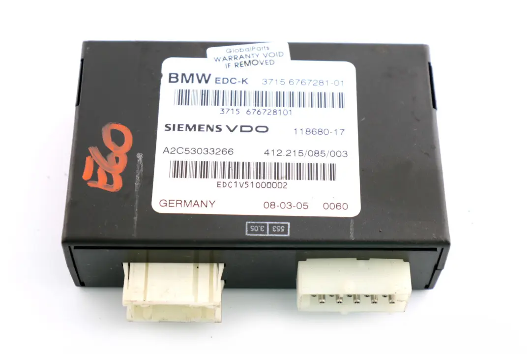 EDC-K Control Unit to BMW 5 6 Series E60 E61N LCI E63 E65 with Part number 6779672 BMW 5 6 Series E60 E61N LCI E63 E65 EDC-K Control Unit - SKU 6767281 - Part number 6779672