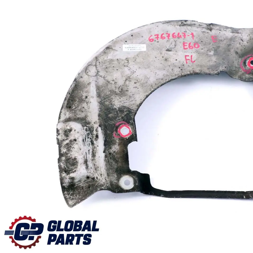 Tapa De Proteccion Disco De Freno Delantero Izquierdo para BMW E60 E61 1 con número de pieza 6767647 BMW E60 E61 1 Tapa De Proteccion Disco De Freno Delantero Izquierdo - SKU 6767647-1 - Número de pieza 6767647