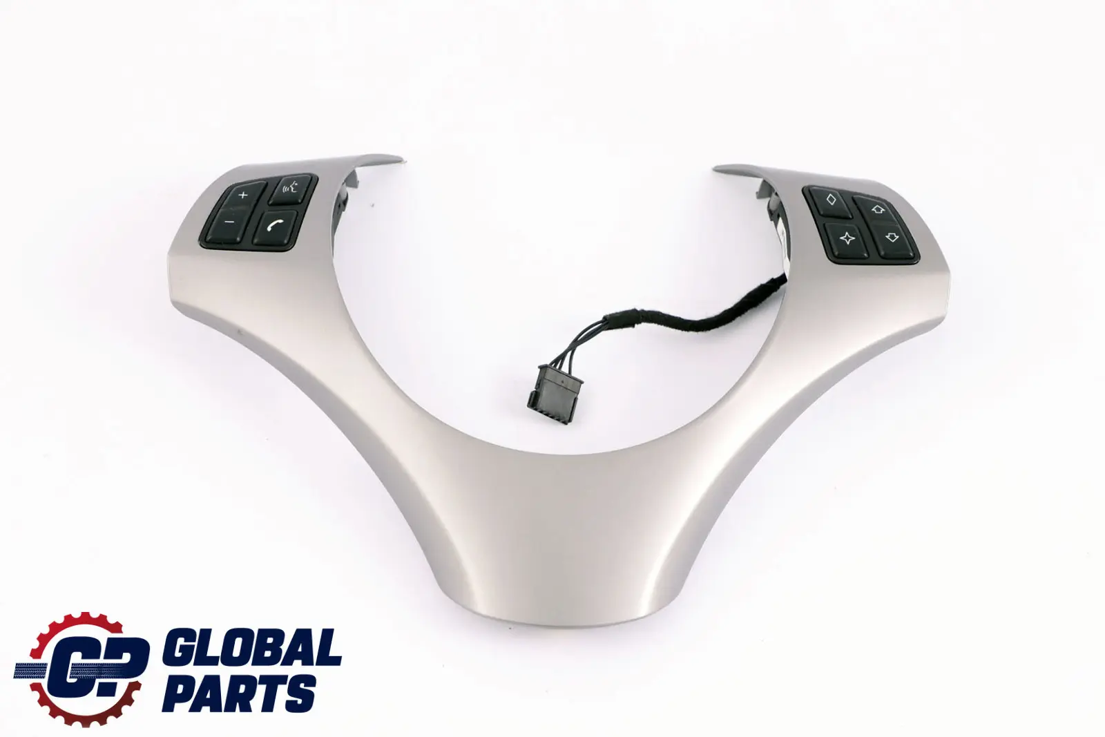 BMW 1 3 Series E87 E90 Silver Trim Cover Multifunction Switch Steering Wheel