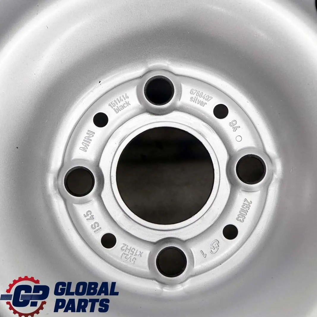 Steel Wheel Rim 15" to Mini Cooper One R50 R52 R55 R56 R57 R58 R59 Silver with Part number 6768497 Mini Cooper One R50 R52 R55 R56 R57 R58 R59 Silver Steel Wheel Rim 15" - SKU 6768497-2 - Part number 6768497
