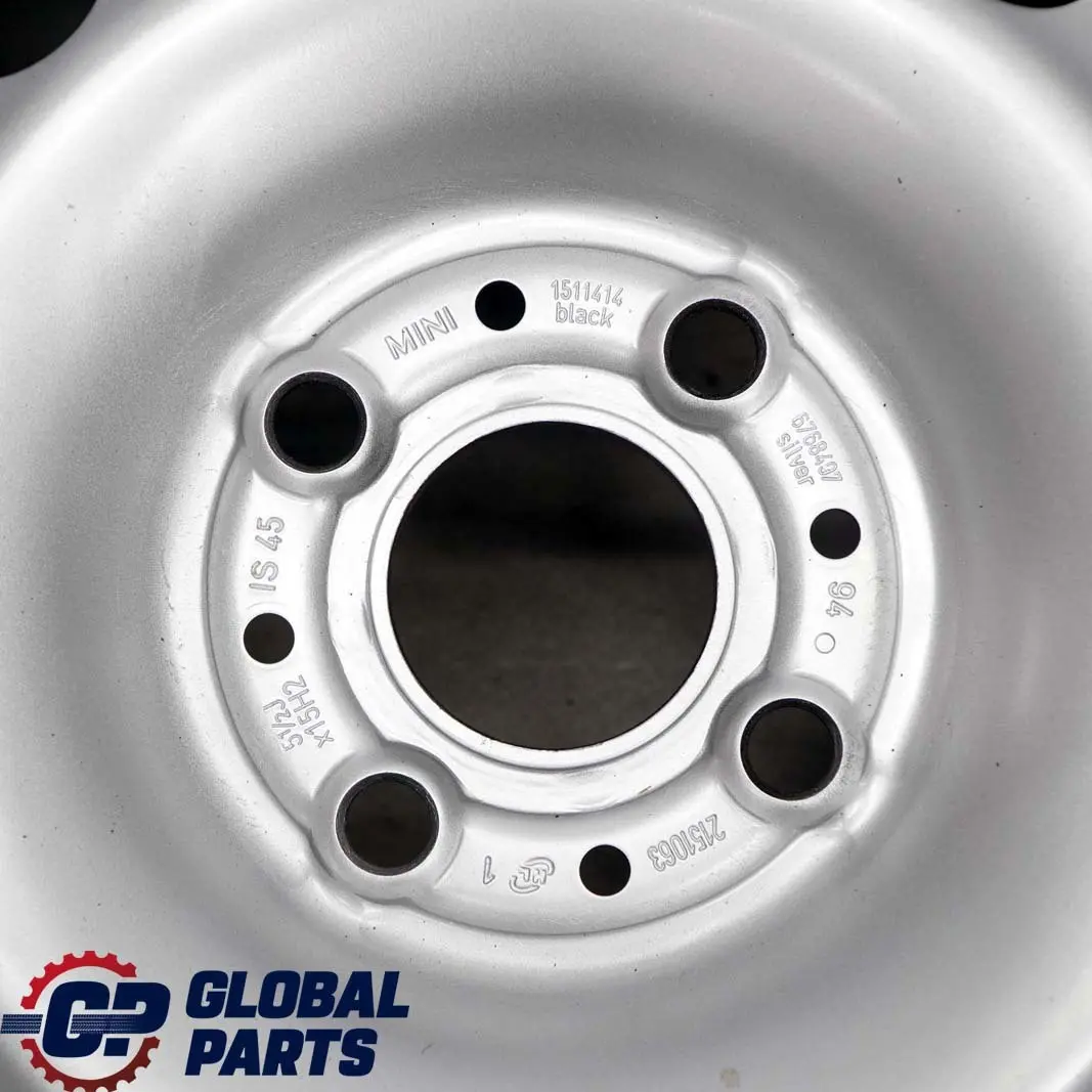 Steel Wheel Rim 15" 5,5J ET:45 to Mini Cooper One R50 R55 R56 R57 Silver with Part number 6768497 Mini Cooper One R50 R55 R56 R57 Silver Steel Wheel Rim 15" 5,5J ET:45 - SKU 6768497-3 - Part number 6768497