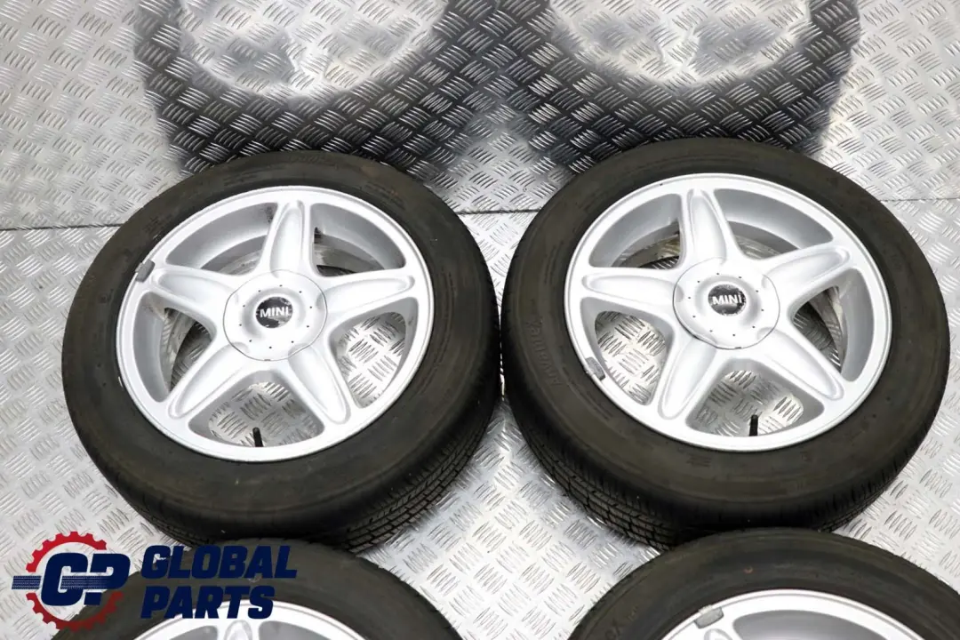 Complete 4x Wheel Alloy Rim with Tyres 16" 5-Star Blaster 103 to BMW Mini R50 R56 with Part number 6769409 BMW Mini R50 R56 Complete 4x Wheel Alloy Rim with Tyres 16" 5-Star Blaster 103 - SKU 6769409-9 - Part number 6769409