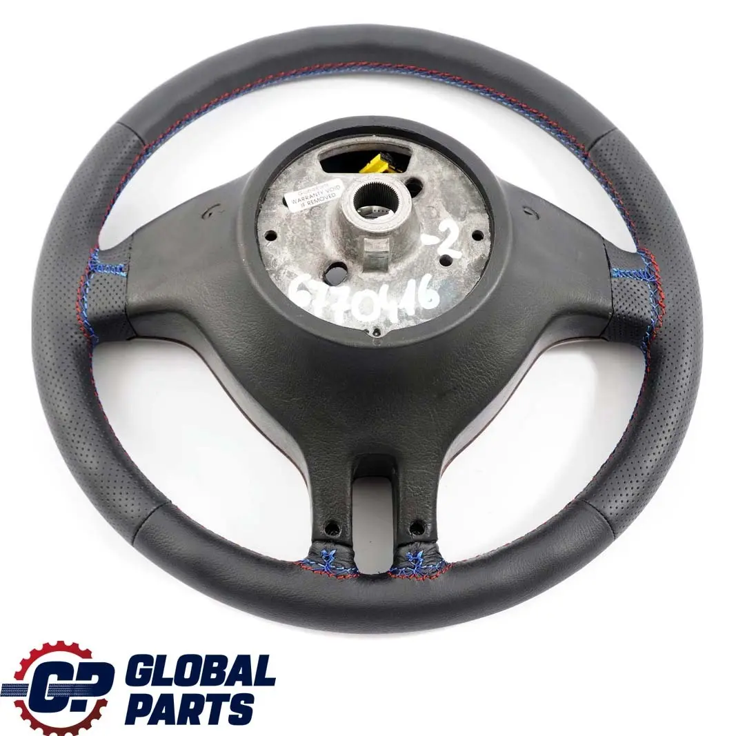 BMW E46 NEW Volant sport en cuir noir à 3 branches M-tricoloured Threads - SKU 6770416-2 - Numéro de pièce 6770416