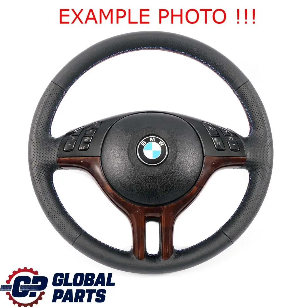 BMW E46 NEW Volant sport en cuir noir à 3 branches M-tricoloured Threads - SKU 6770416-2 - Numéro de pièce 6770416