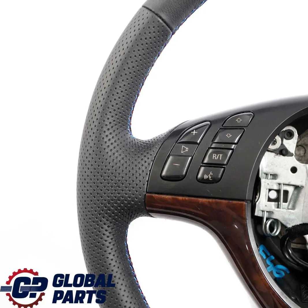 BMW E46 NEW Volant sport en cuir noir à 3 branches M-tricoloured Threads - SKU 6770416-2 - Numéro de pièce 6770416
