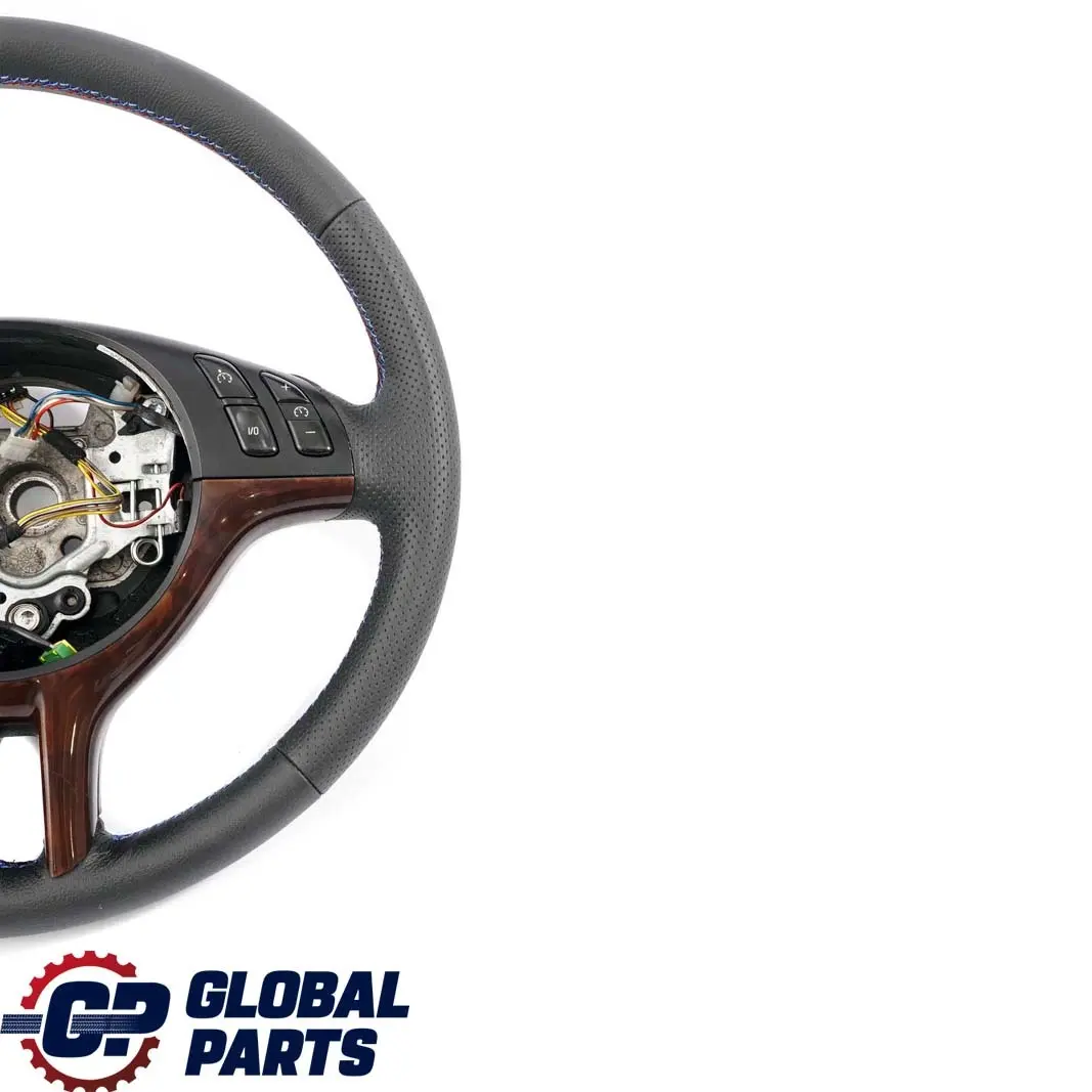 BMW E46 NEW Volant sport en cuir noir à 3 branches M-tricoloured Threads - SKU 6770416-2 - Numéro de pièce 6770416