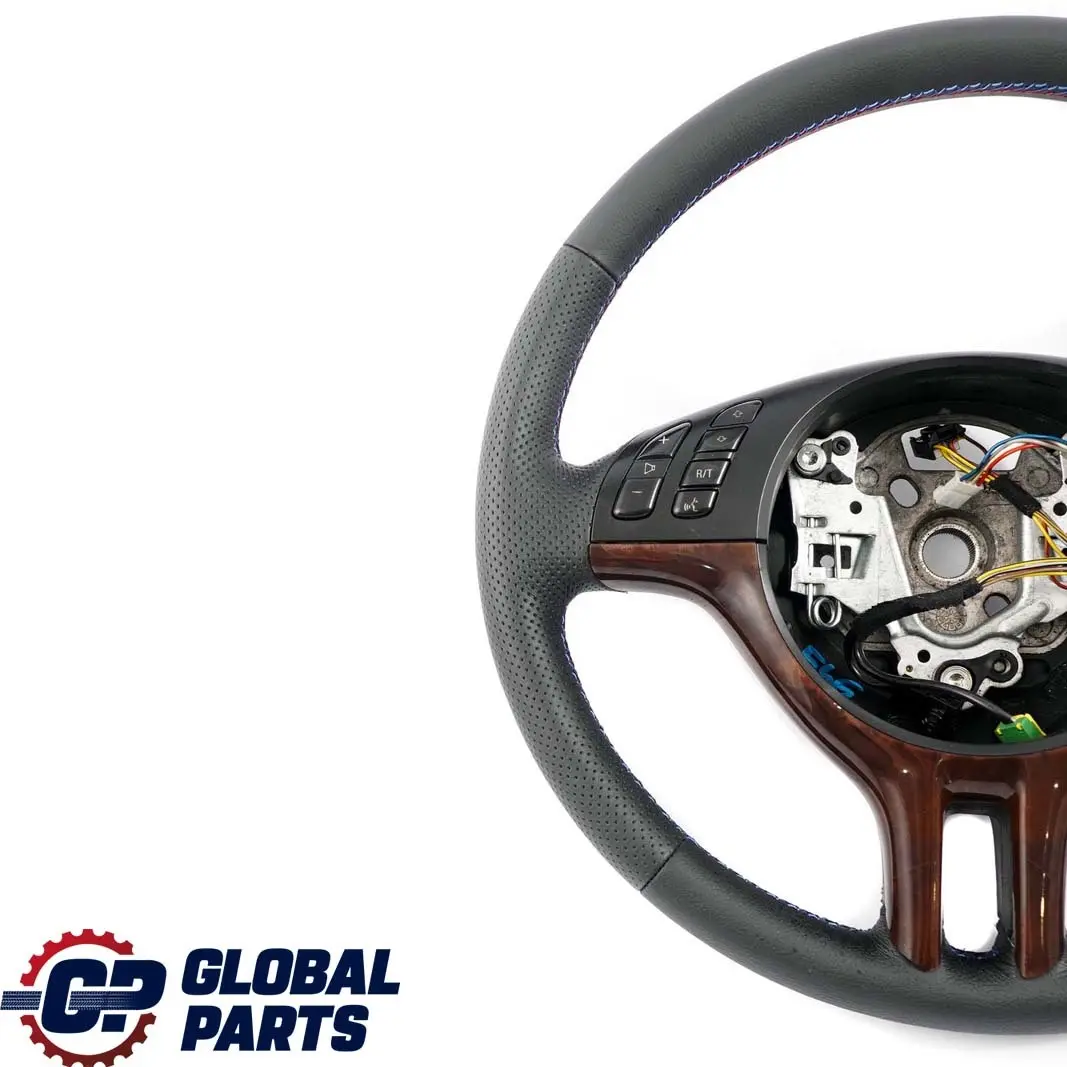 BMW E46 NEW Volant sport en cuir noir à 3 branches M-tricoloured Threads - SKU 6770416-2 - Numéro de pièce 6770416