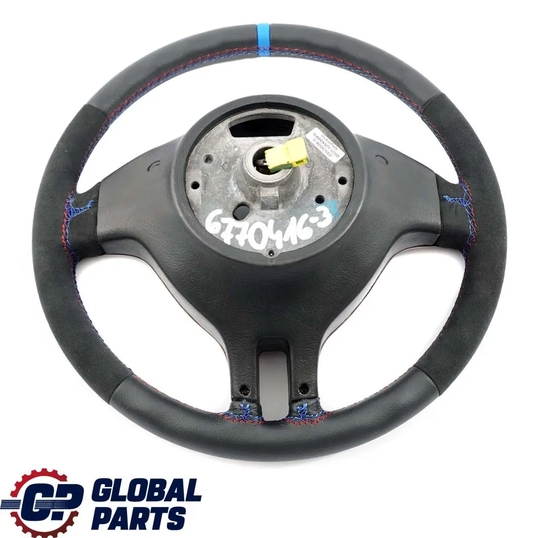 BMW E46 NEW Black Leather / Alcantara Sport Steering Wheel 3 Spoke Tricoloured - SKU 6770416-3 - Part number 6770416