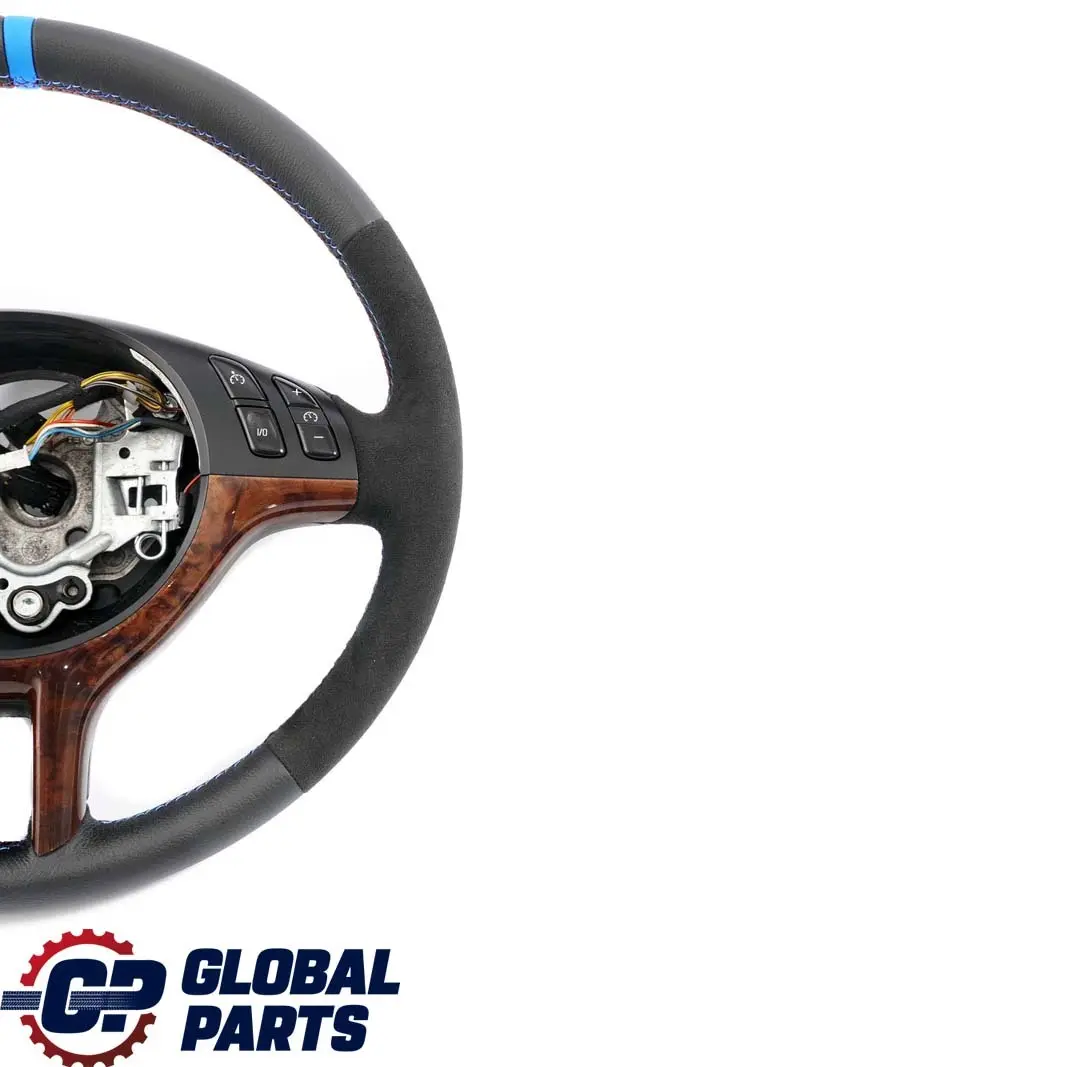 BMW E46 NEW Black Leather / Alcantara Sport Steering Wheel 3 Spoke Tricoloured - SKU 6770416-3 - Part number 6770416